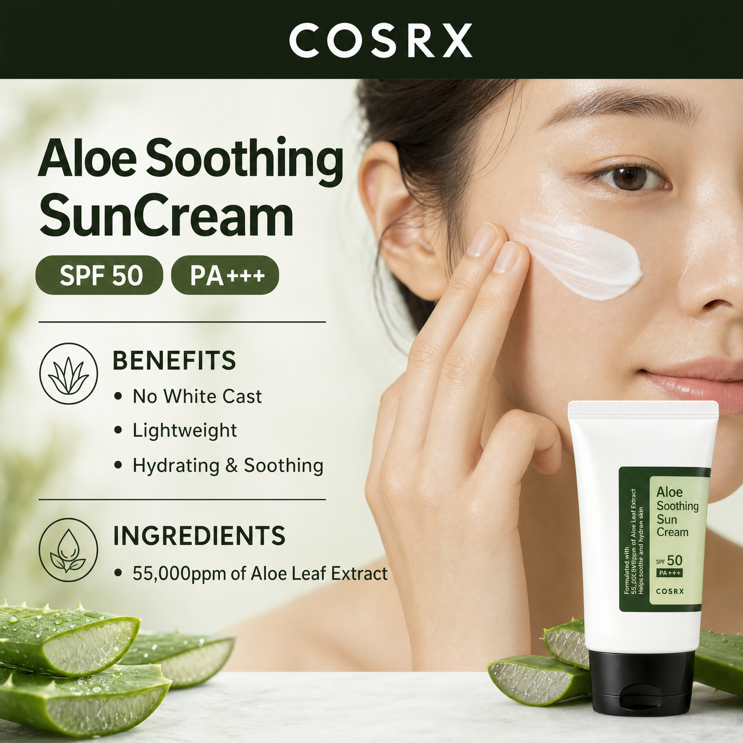 COSRX Aloe Soothing Sun Cream SPF50+