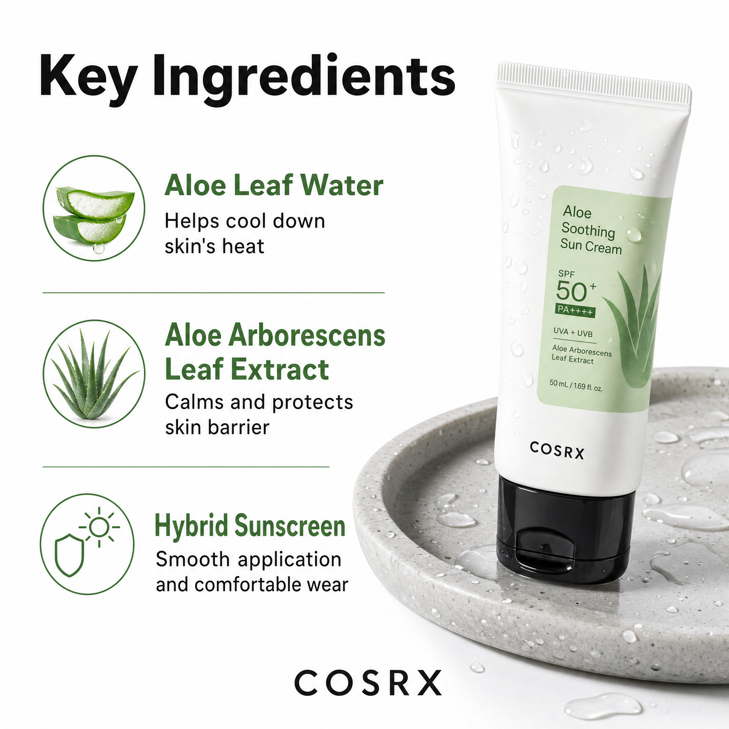 COSRX Aloe Soothing Sun Cream SPF50+